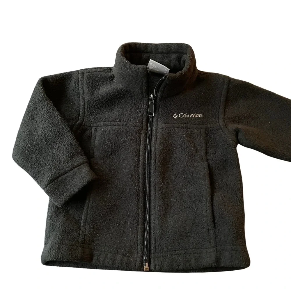 Columbia Fleece Black Full Zip Jacket 2T Warm Winter Cozy Gorpcore Granola Layer